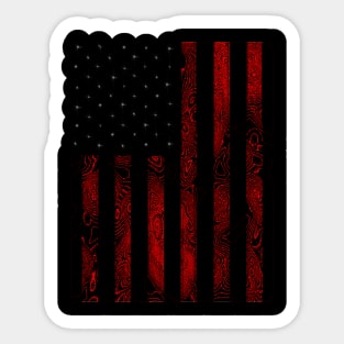 American Flag Retro Sticker